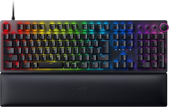 Razer Gaming Keyboard Huntsman V2 JP Clicky Optical Switch Japanese JP Layout Optical Switch Clicky Touch Quiet Double Shot PBT Keycap Wrist Rest Chroma RGB Japanese Authorized Dealer RZ03