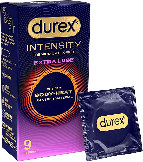 Durex Intensity, 9 Condoms, Better Body Heat Transfer, Ultra Thin
