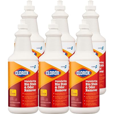CloroxPro Clorox Disinfecting Bio Stain & Odor Remover Pull Top, 32 Ounces Each, Pack of 6 Packaging May Vary