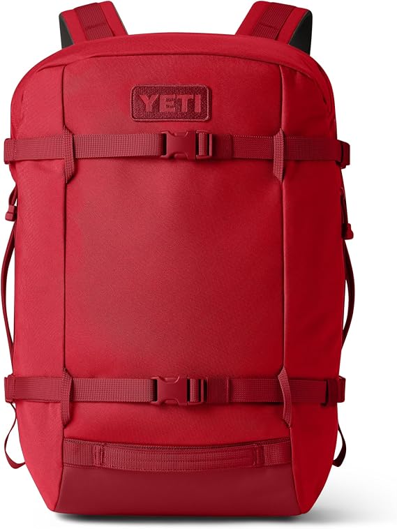YETI Crossroads 22L Travel Backpack with Laptop Sleeve, Rescue Red | Water & Abrasion-Resistant Laptop Backpack with Flip-Top Vault Pocket & SideHustle Pockets