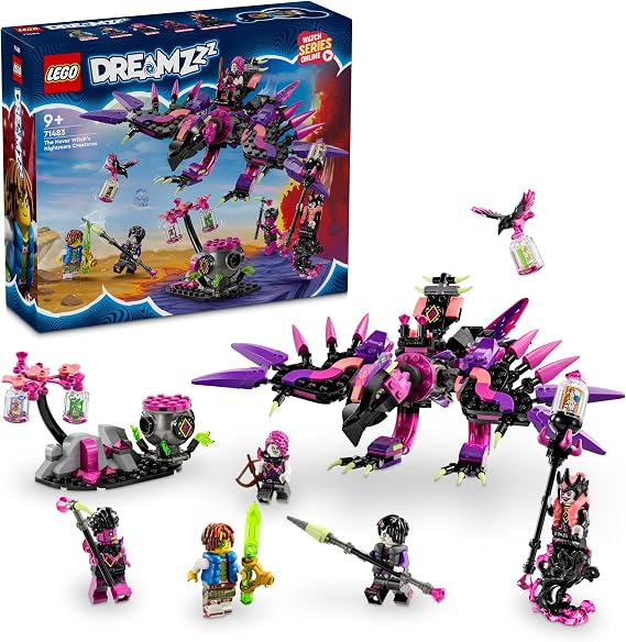 LEGO DREAMZZ Never Witch's Nightmare Creatures 71483 – Creative Toy Making Set for Kids Ages 9 and Over (457 Pieces)
