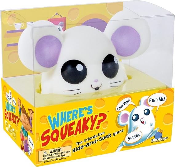 Blue Orange Wheres Squeaky Fun Interactive Preschool and Children Game - Educational Hide-and-Seek Mouse Game Games - 2 to 10 Players for Ages 4+