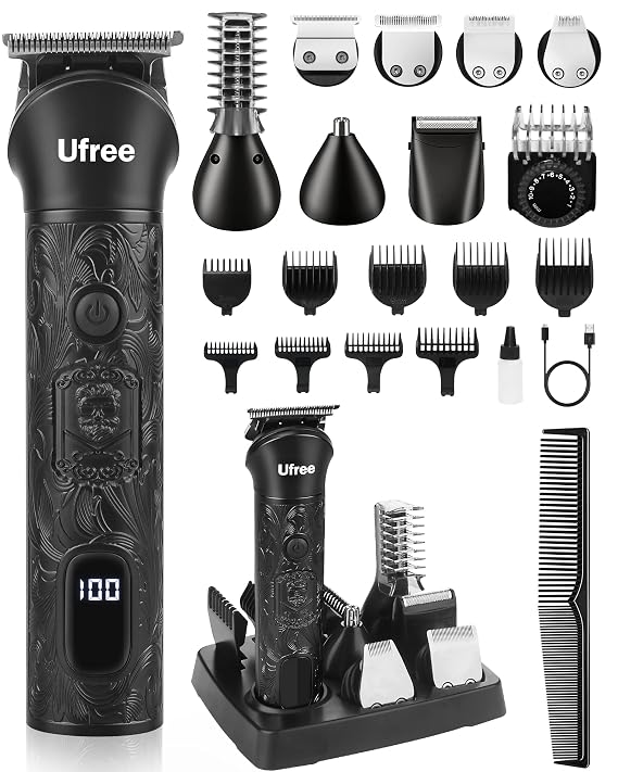 Ufree 7-in-1 Beard Trimmer for Men, Electric Razor Shaver, Men Grooming Kit