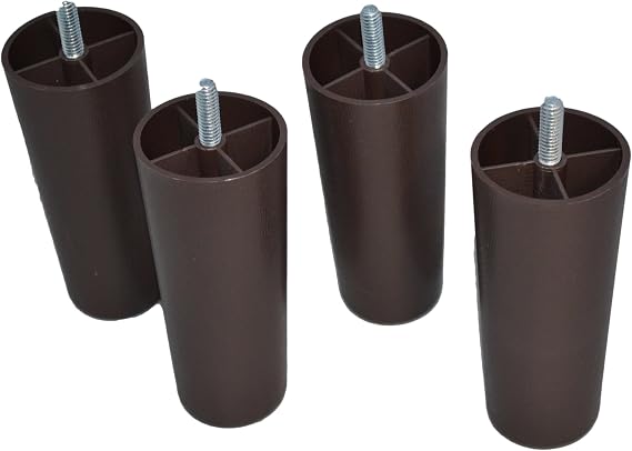 Replacement Furniture Legs 5 Inches (Set of 4) Plastic - Brown