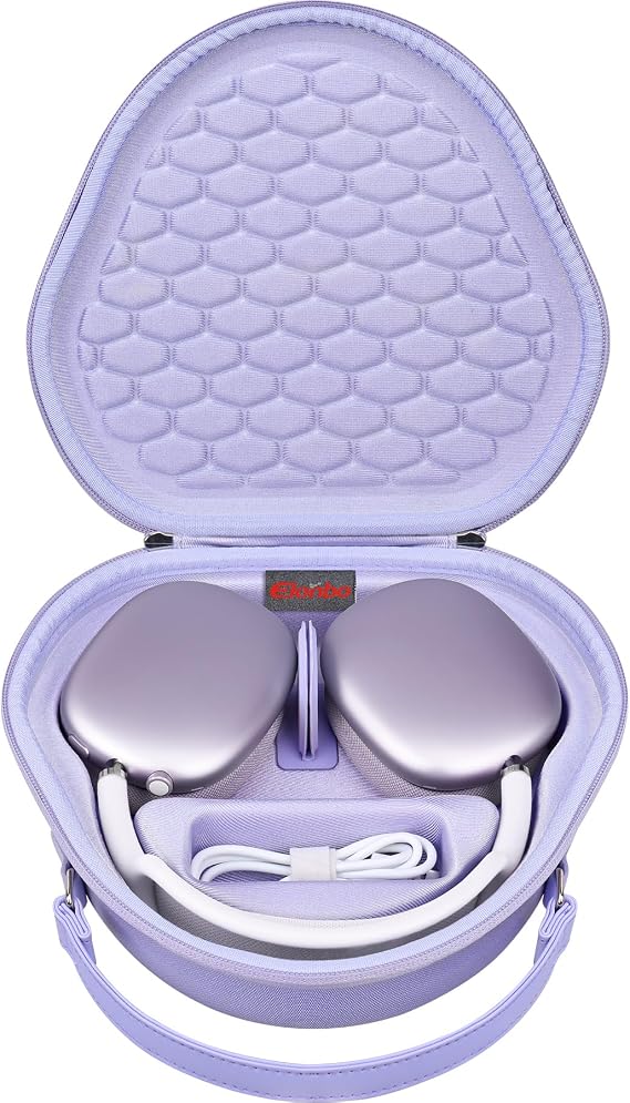 Elonbo Smart Case for Apple AirPods Max Wireless Over-Ear Headphones(Supports Sleep Mode), New AirPods Max Headphones Hard Carrying Case,Earphone Travel Protective Holder Storage Bag, Purple