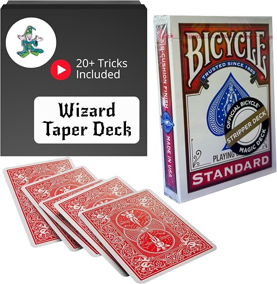 Red Bicycle Rider Back Wizard Taper Gaffed Deck