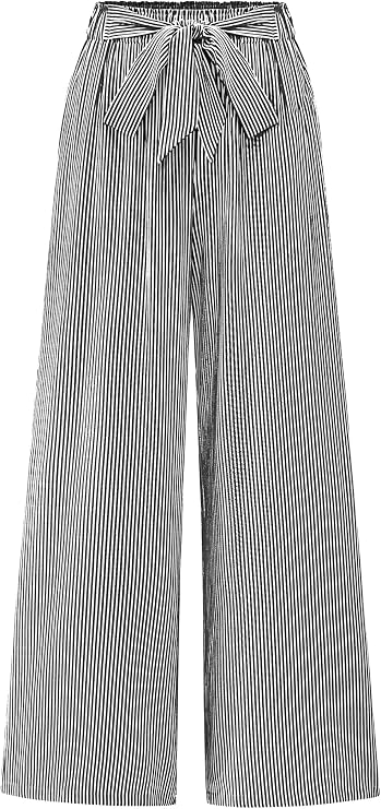BTFBM Striped Palazzo Pants for Women Fall 2026 Wide Leg Dress Work Pants