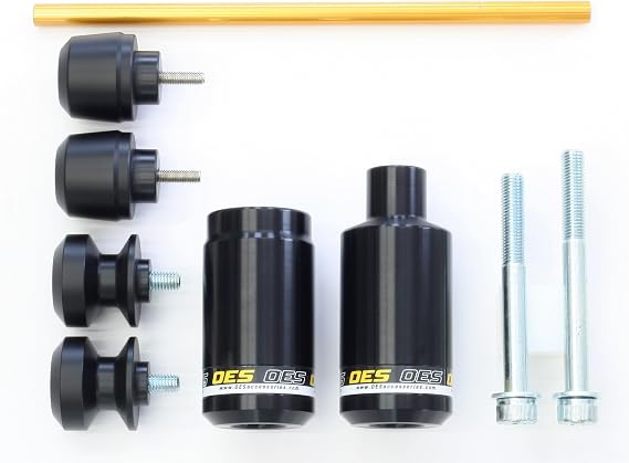 OES Accessories Brand Frame Sliders Swingarm Spools Fork Sliders Compatibility for Kawasaki Ninja ZX10R 2016-2026 No Cut (Yellow)
