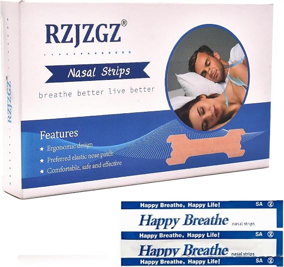RZJZGZ Anti Snoring Nasal Strips Medium Better Breathe Anti Snoring Improve Sleeping Nasal Pads(55 * 16mm) (100Pack)