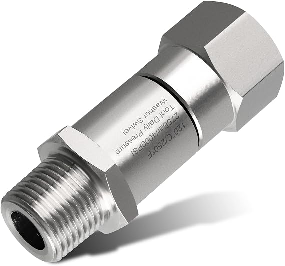 Tool Daily Pressure Washer Swivel Fitting, 3/8 Inch NPT Thread, 4000 PSI
