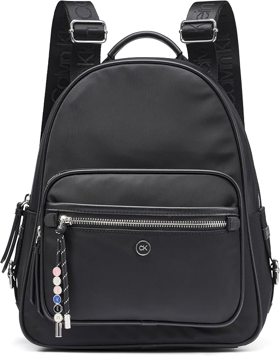 Calvin Klein Caius Organizational Backpack, Black/Silver, One Size
