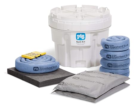 Pig Spill Kit in 20 Gallon Overpack Salvage Drum | Absorbs up to 12 Gallons | White | KIT211