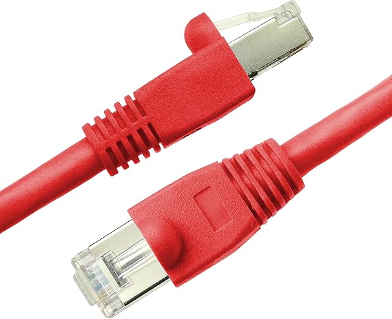 NTW 7' Cat6a Snagless Shielded (STP) RJ45 Ethernet Network Patch Cable - Red