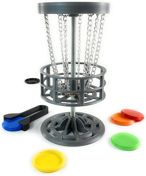 Mini Disc Golf Basket, 6 Inch Tabletop Disc Golf Game for Desk and Office