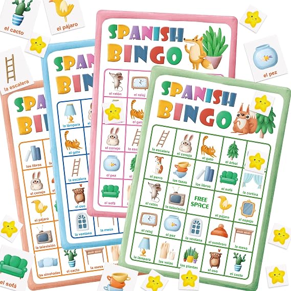 ceiba tree Spanish Bingo Game Bilingual Vocabulary Bingo Board Game Cards