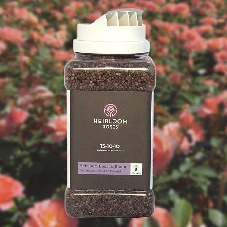 Heirloom Boost & Bloom Granular Rose Fertilizer, for Established Roses Season 2+, Supports Continuous Blooms, Strong Plant and Root Growth, 8 Lb