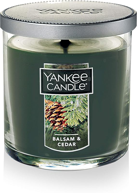 Yankee Candle Balsam & Cedar Scented, Classic 7oz Small Tumbler Single Wick Candle, Over 35 Hours of Burn Time