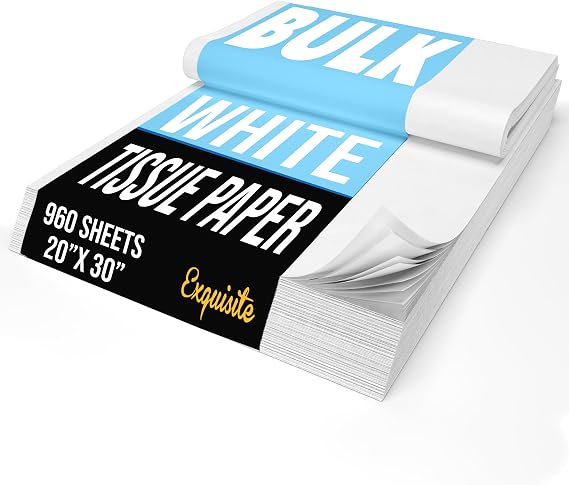 Party Solids White Tissue Paper for Gift Bags 20" X 30"