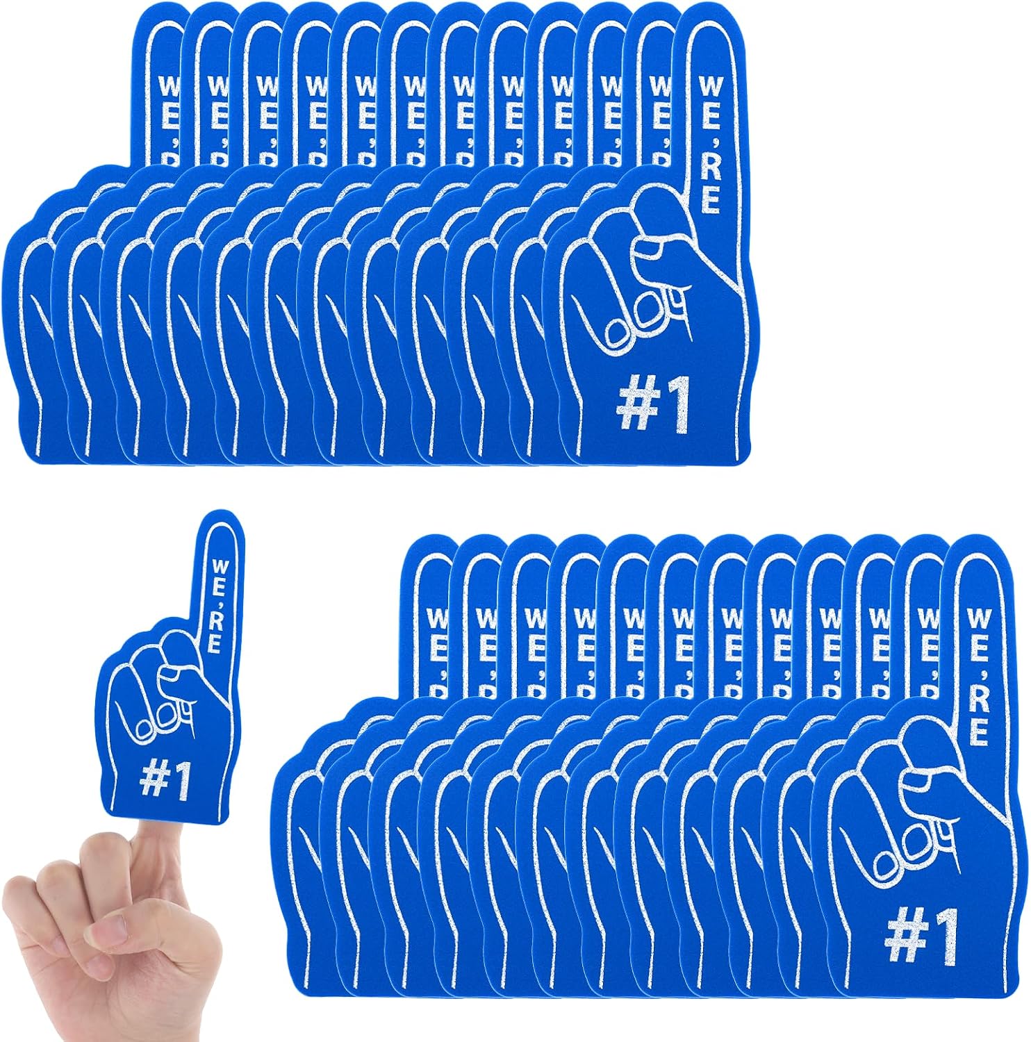 Mini Foam Fingers, 24 Pcs Were #1 Sports Fan Foam Finger Baseball Party Favors Sports Themed Party Supplies for Cheerleader Basketball Baseball Soccer Hockey Football Sporting Event