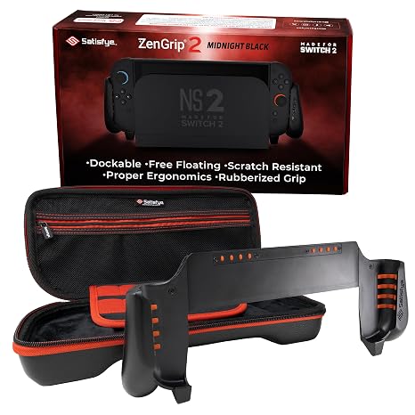 Satisfye ZenGrip 2 Slim Bundle, Accessories Compatible with Nintendo Switch 2 - The Bundle includes: ZenGrip 2, Slim Case (Fits Switch 2 only)