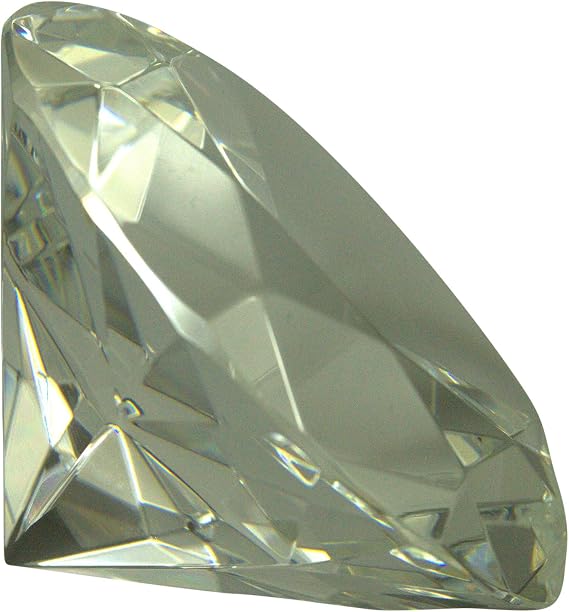 Ruby Glass Diamond Shaped Paperweight (Clear)
