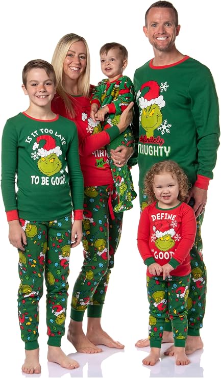 Dr. Seuss How GRINCH Stole Christmas Lights Sleep Pajama Set (Kids, 8, Small)