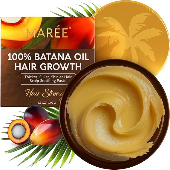 MAREE Batana Oil for Hair Growth 100% Natural Botana Oils Hair Growth Raw Batama Oil Paste from Honduras Density, Thickness & Scalp Soothing for Women and Men Aceite de Batana para el Cabello