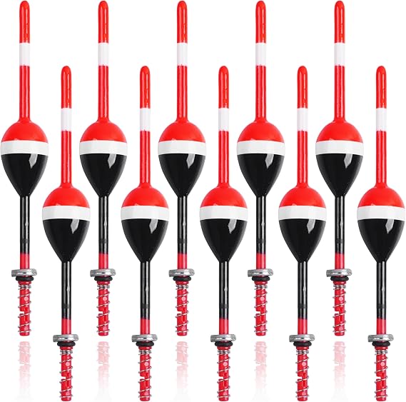 SILANON Wood Slip Bobbers Fishing Floats and Bobbers Spring Oval Stick Slip Floats for Crappie Catfish Trout Panfish Walleyes Fishing 5/10pcs