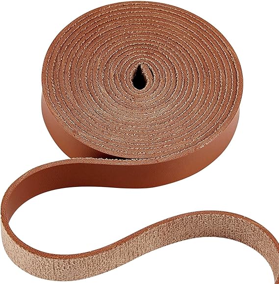 GORGECRAFT 79" Long 1/2" Wide Matte Brown Leather Strap 2mm Thick Flat Leather Lace Stripper String Braiding Cord Roll Belt Wrap Single Sided Leather Supplies Faux Cord for Purse Making Clothing