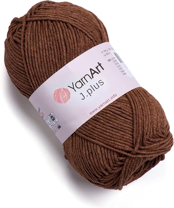 YarnArt J.Plus Cotton Blend Yarn - Knitting & Crochetting Soft Baby Yarn 55% Cotton 45% Acrylic, 100 g (3.5 oz), 160 m (174 yds), Weight : 4, (1 Skein)