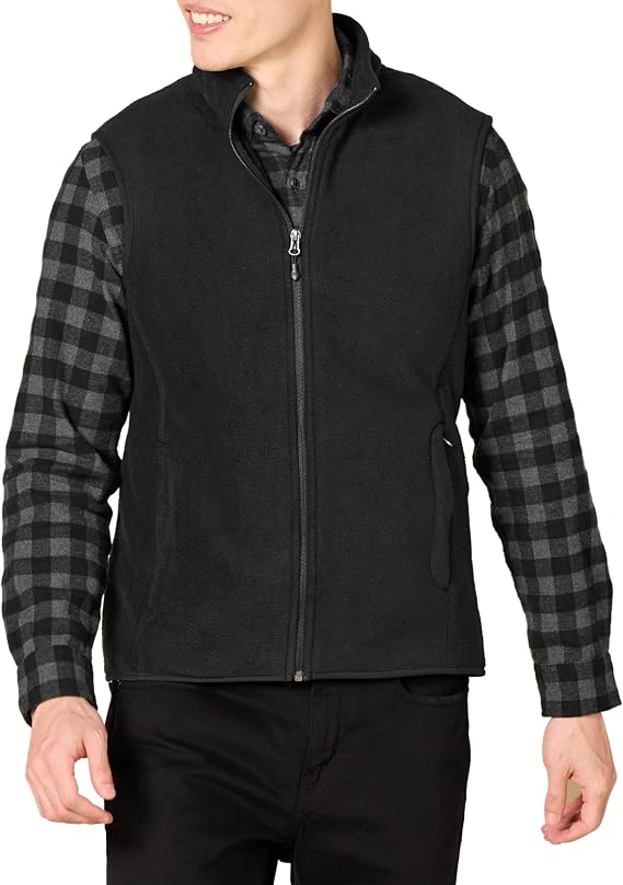 Amazon Essentials Men's Full-Zip Polar Fleece Insulated Vest (Available in Big & Tall)