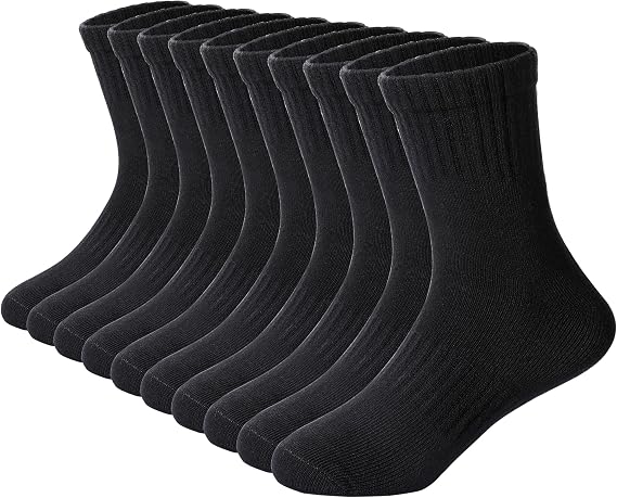 DoSmart Kids Athletic Crew Socks Boys Girls Classics Cotton School Uniform Childs Sports Breathable Casual Socks 10 Pairs