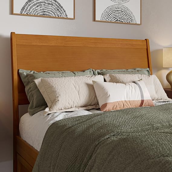 AFI, Casanova Full Solid Wood Panel Headboard, Light Toffee