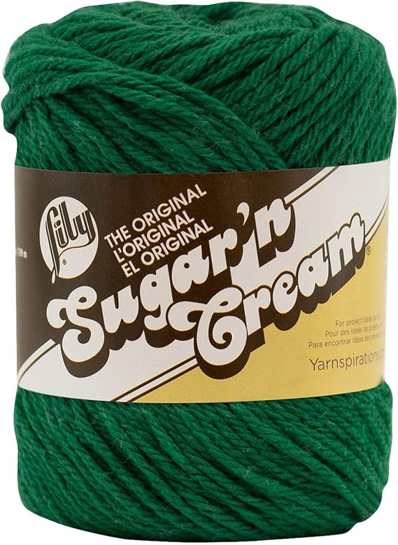Lily Sugar 'N Cream The Original Solid Yarn, 2.5oz, Medium 4 Gauge, 100% Cotton - Dark Pine - Machine Wash & Dry