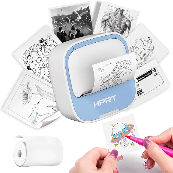 HPRT Portable Sticker Printer, S1 Thermal Mini Inkless Label Printer Blue