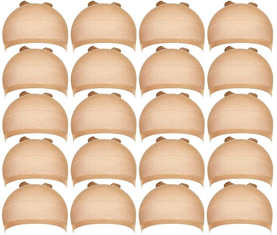 Teenitor Wig Cap - 20pcs Stretchy Nylon Wig Cap - Tan & Beige