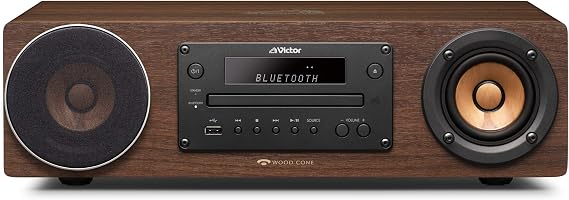 Victor EX-D6 Wood Cone Series All-in-One System, High-Resolution Sound Playback, Bluetooth Compatible