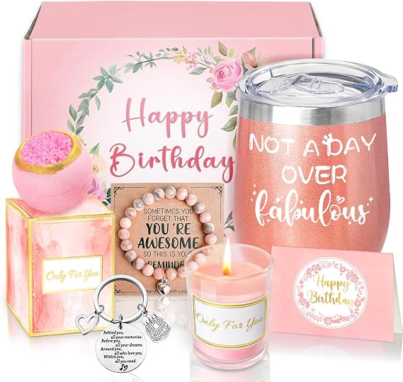Birthday Gifts for Women, Happy Birthday Hamper Basket For Her, Pamper Box For Ladies Presents for Mum, Friends, Sister, Wife by Sheinly