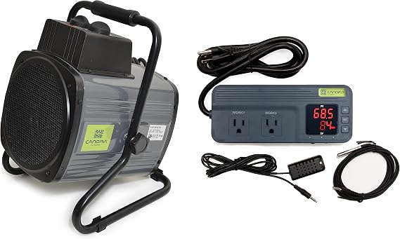 Palram - Canopia 1500W Portable Fan Heater for Greenhouse, Splash Resistant