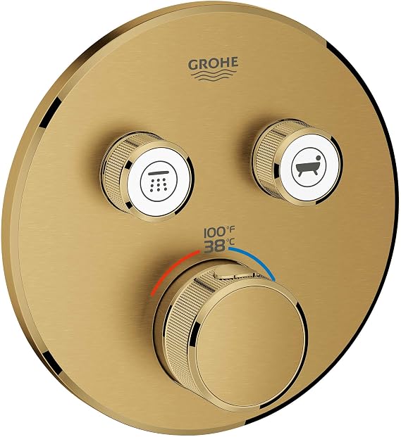 Grohe 29137GN0 Grohtherm Dual Function Thermostatic Valve Trim, Brushed Cool Sunrise