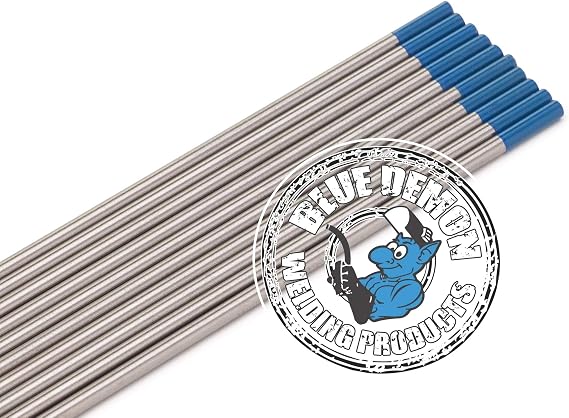 Blue Demon 2% Lanthanated Tungsten Electrodes 1/8" X 7" X 10Pcs, BLUE