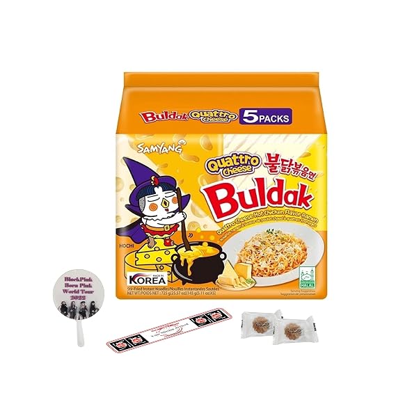 COKOYAM Samyang Quattro Cheese Hot Chicken Flavored BULDAK Ramen 5 Count 145 grams