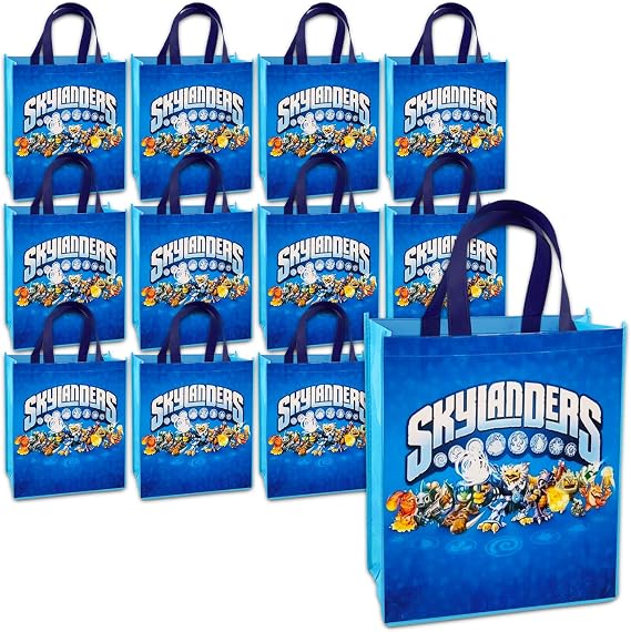 Skylanders Party Supplies Set for Boys - Skylanders Party Favors Bundle with 12 Reusable Skylanders Party Bags for Boys, Kids | Reusable Tote Bags