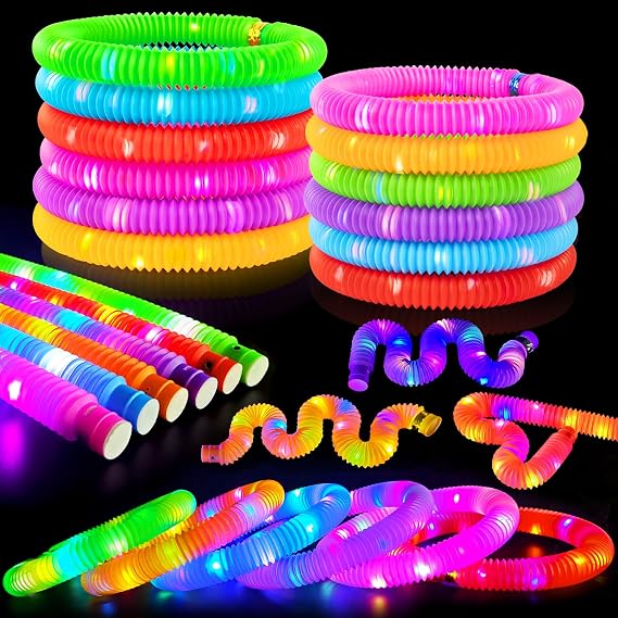 Halloween Glow Sticks Toys Gifts for Toddlers 6-96 PCS,Light Up Pop Tubes