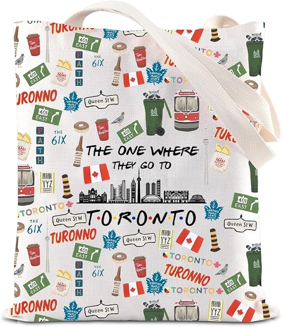 FOTAP Toronto Canada Trip Makeup Bag Toronto Souvenirs Gift Toronto Canadian Travel Bag Toronto Vocation Gifts Toronto Honeymoon Gift (Toronto tote)