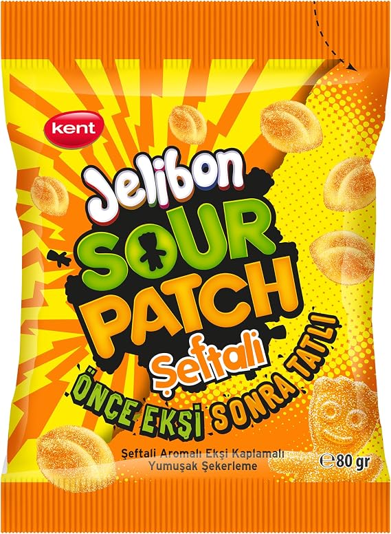 Jelibon Sour Patch Kids Şeftali Aromalı Şekerleme 80g
