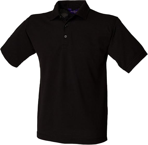 Henbury Mens Short Sleeved 65/35 Pique Polo Shirt (L) (Black)