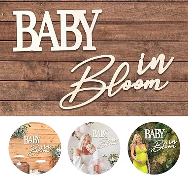 Patimate Baby Shower Sign - DIY Wooden Sign for Baby Shower Decorations for Girl or Boy, Gender Reveal Pregnancy Wall Decor Party Backdrop Photography Background