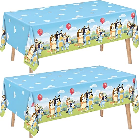 Bluey Tablecloth 2-Pack - Bluey Birthday Decorations and Party Supplies