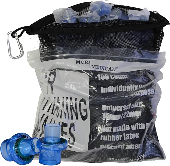 MCR Medical Pack of 100 Premium CPR Training Valves